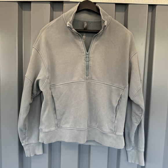 Vuori Tops - Vuori Sedona Pullover Womens XS Ribbed Crop 1/2 Zip Sweatshirt Olive VW2005
